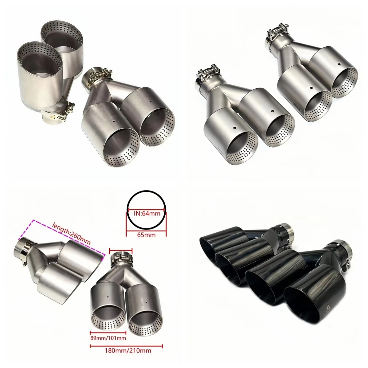 

AK Logo Universal Exhaust Head Y Shape GTI MK7 Golf7 Muffler Double Head Matte Stainless Steel Car Exhaust Pipe Tip Nozzle