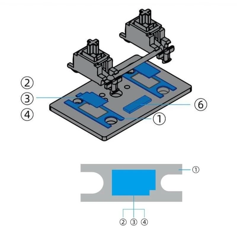 Pack of 20 Poron Switches Stabilizers Pad for Silents Mechanical Keyboards Modifications