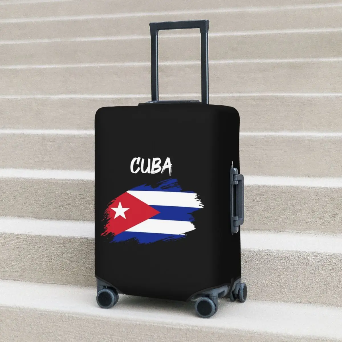 

Cuba Cuban Flag Flag Suitcase Cover Protection Elastic Travel Luggage Protector Covers for 18-32 Inch