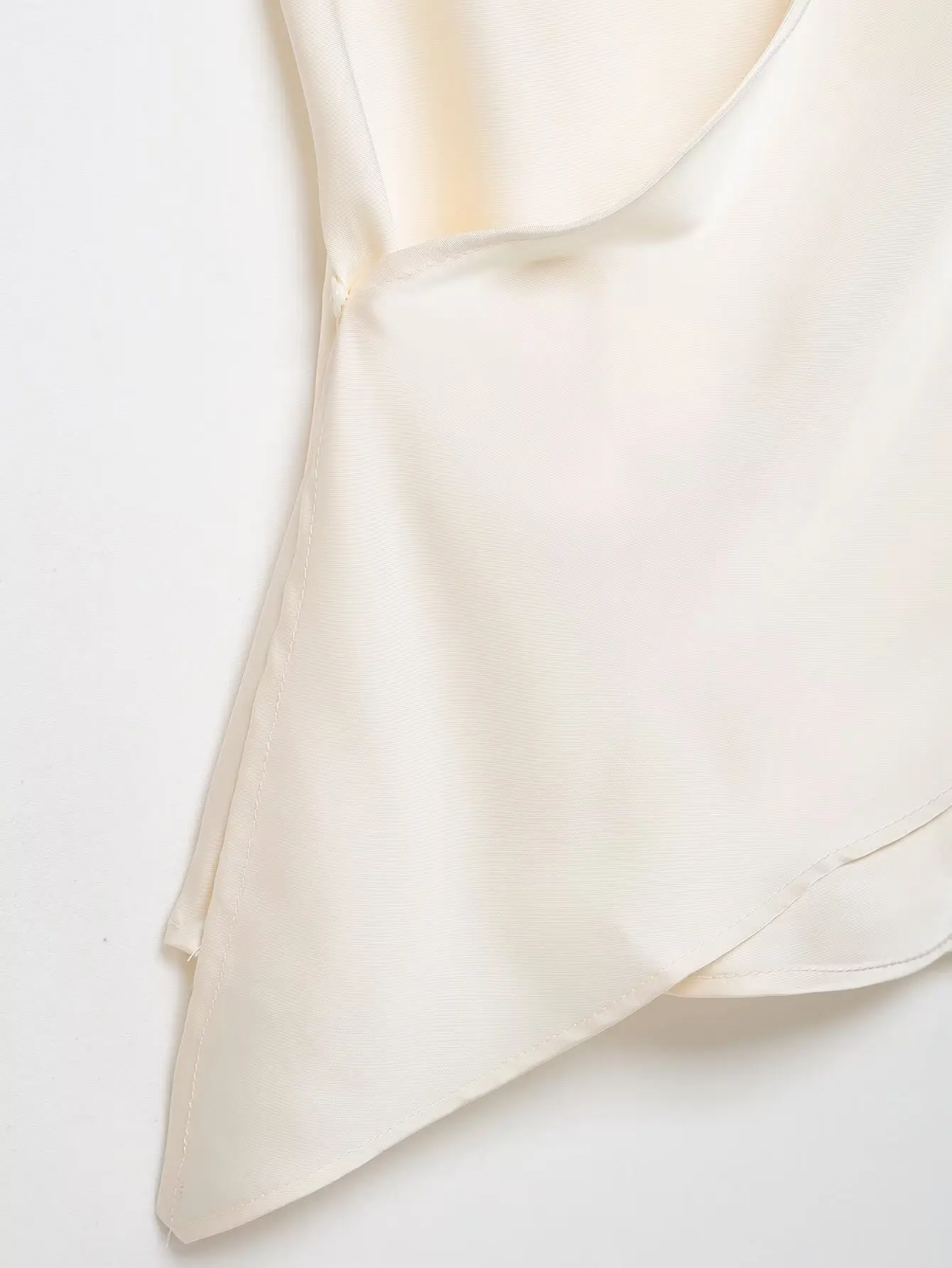 HH Damen Sommer Satin Neckholder-Top Damen Wickel-Bluse mit V-Ausschnitt und Rückenbindung Asymmetrische Bluse Niedliche Alltags- Urlaubs- und Geschäftskleidung – Detail 25