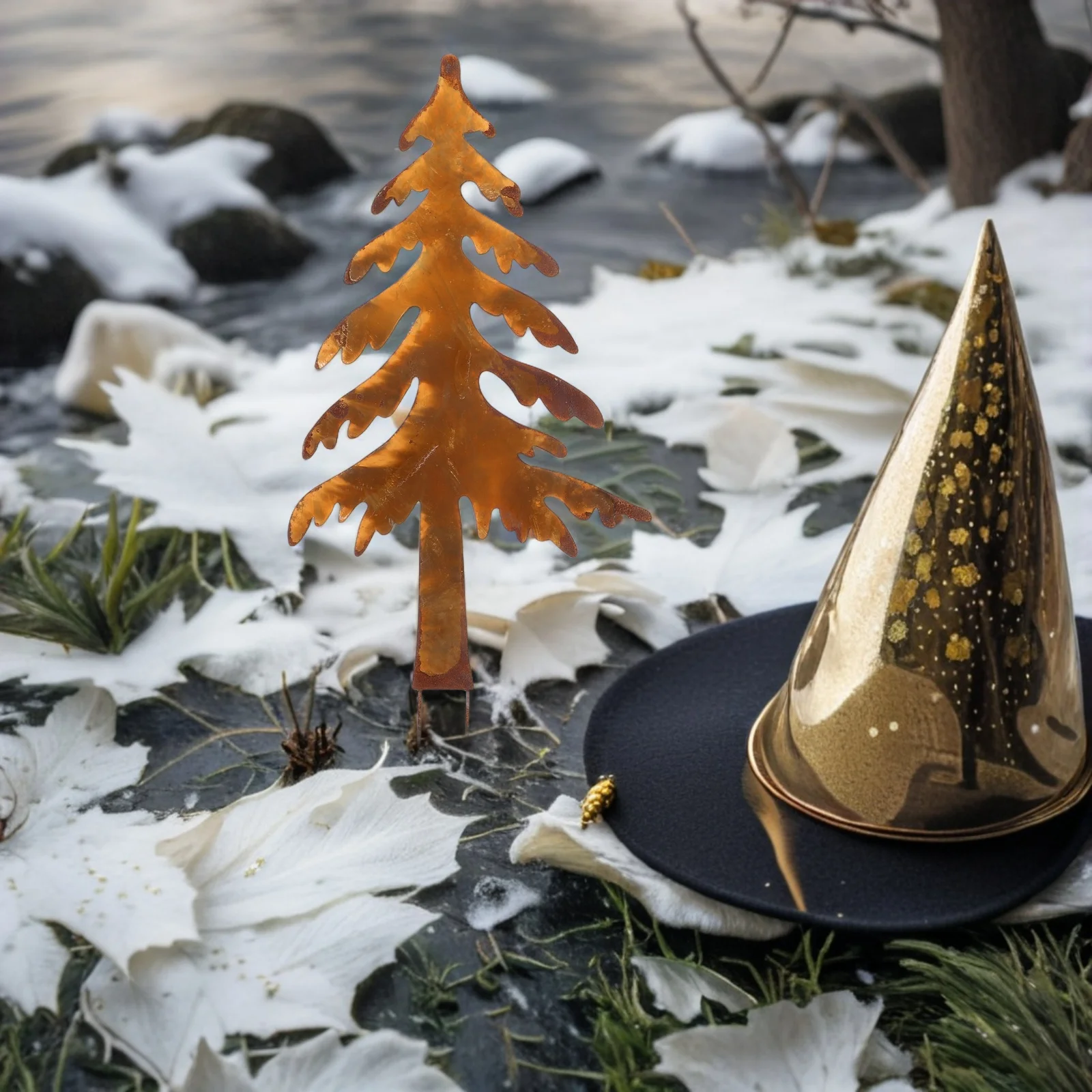 

2Pcs Rusty Metal Garden Stakes Vintage Iron Decorations for Outdoor Yard Pathway Christmas Halloween Festival Metal Craft Plugs