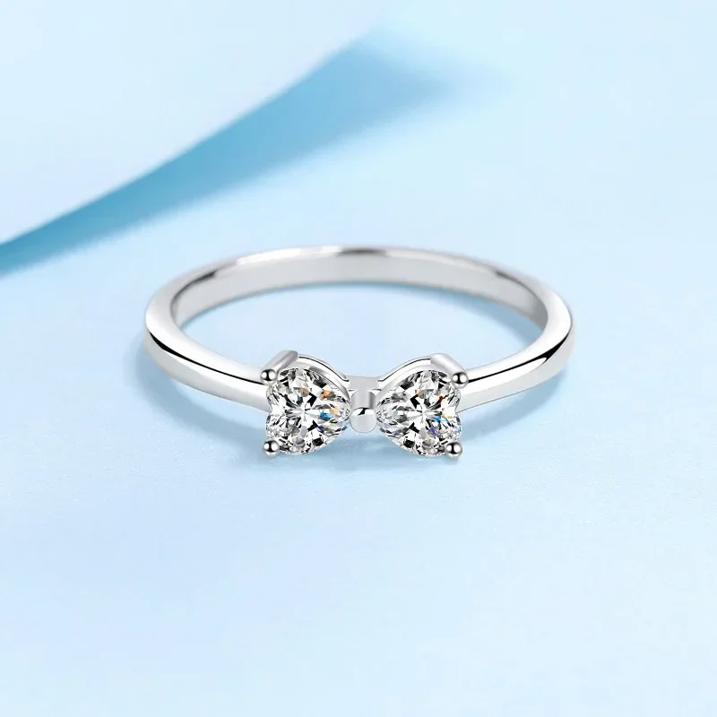 

Роскошные платиновые кольца от сердца до сердца для женщин, ювелирные изделия, кольцо с муассанитом 0,6 карата Pt950, свадебные бриллианты, подарок на день рождения