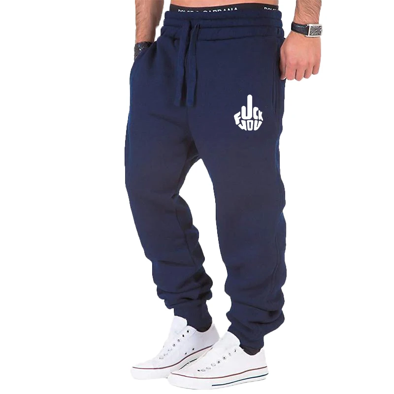 New Men\'s Fashion Sports Trousers Drawstring Jogging Pants Trousers Casual Baggy Pants Sweatpants Plus Size