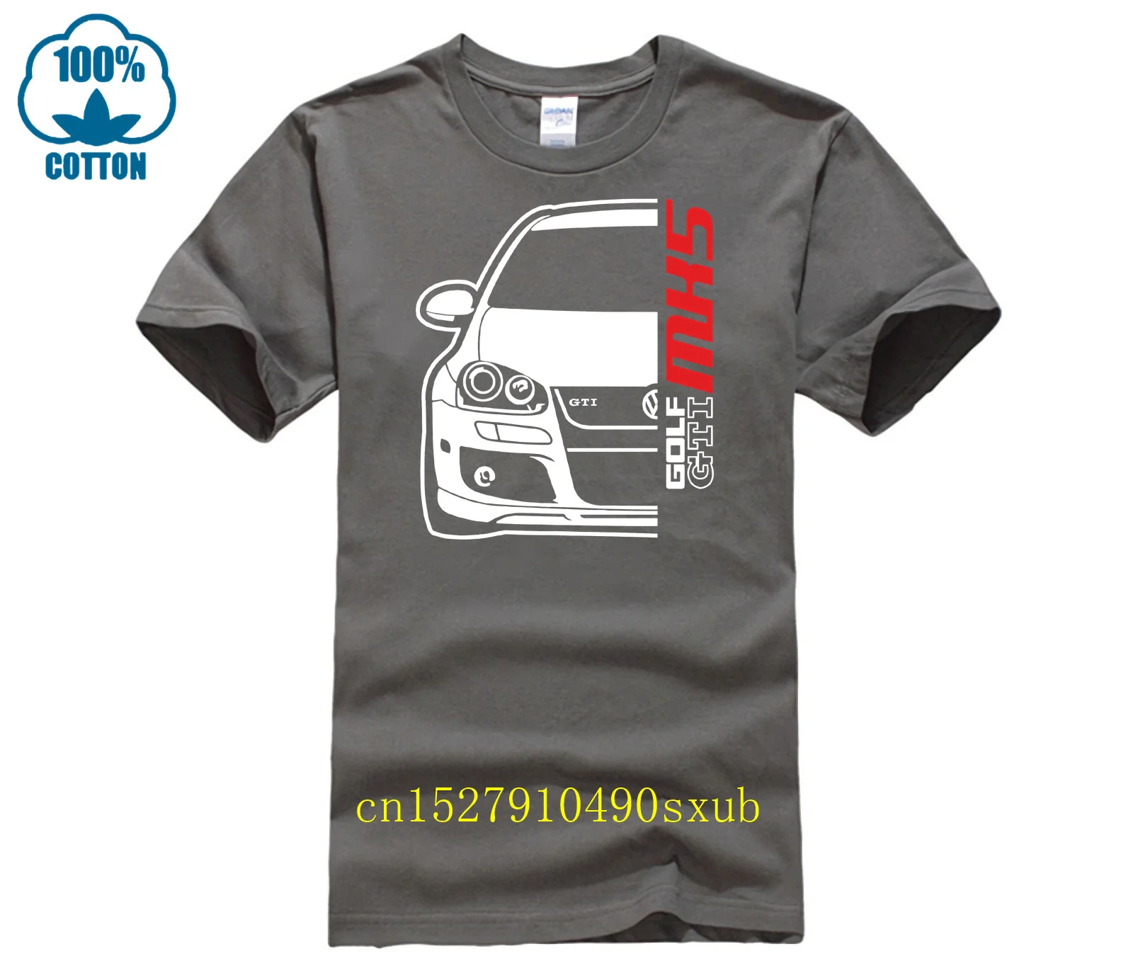 GTI MK5 Car Black T-Shirt 100% Cotton S-4XL