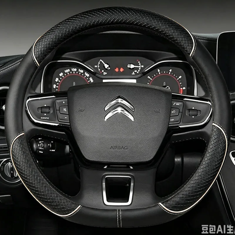 leather Berlingo 3 C4 Picasso 2 For Citroen C3 II III 2020 D Type Steering Wheel Cover C3 AIRCROSS 2017 2018 2019 2020 2 view 2
