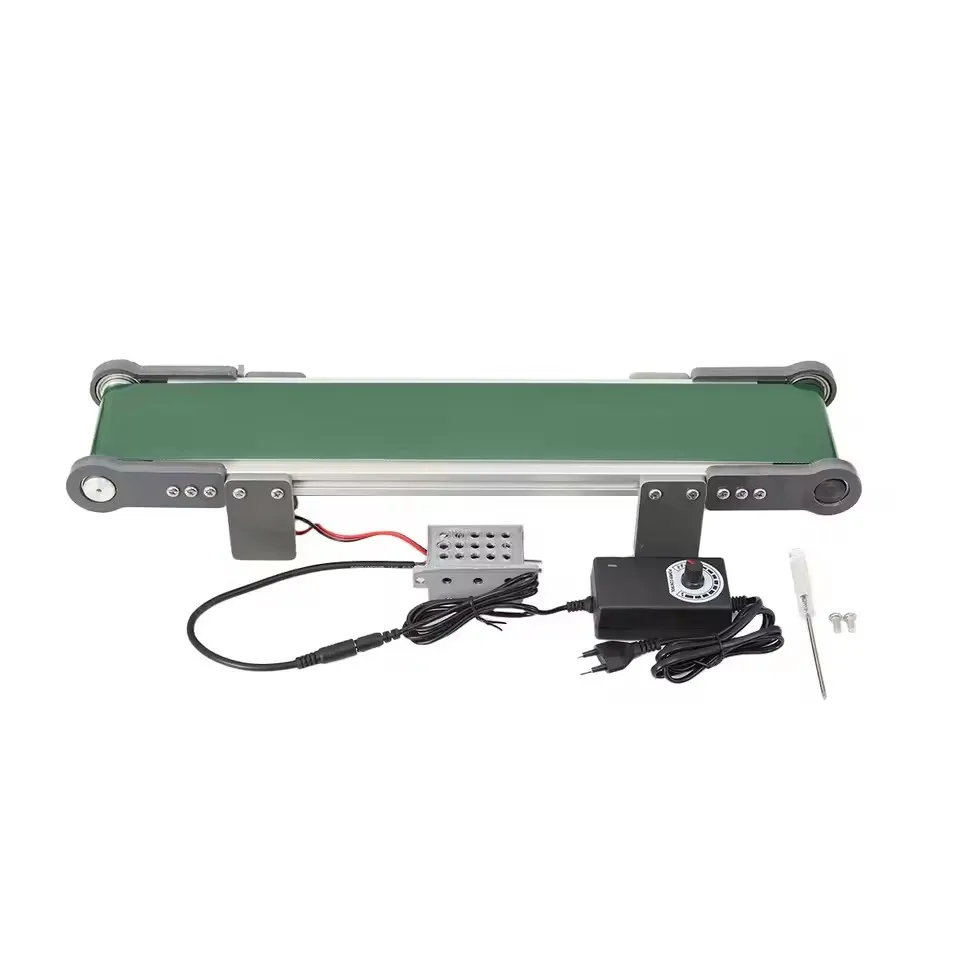 100*500mm Metel Adjustable Speed Motor Electric Conveyor Belt Elevator Model Making Friction Experiment Brushless Electric Drum