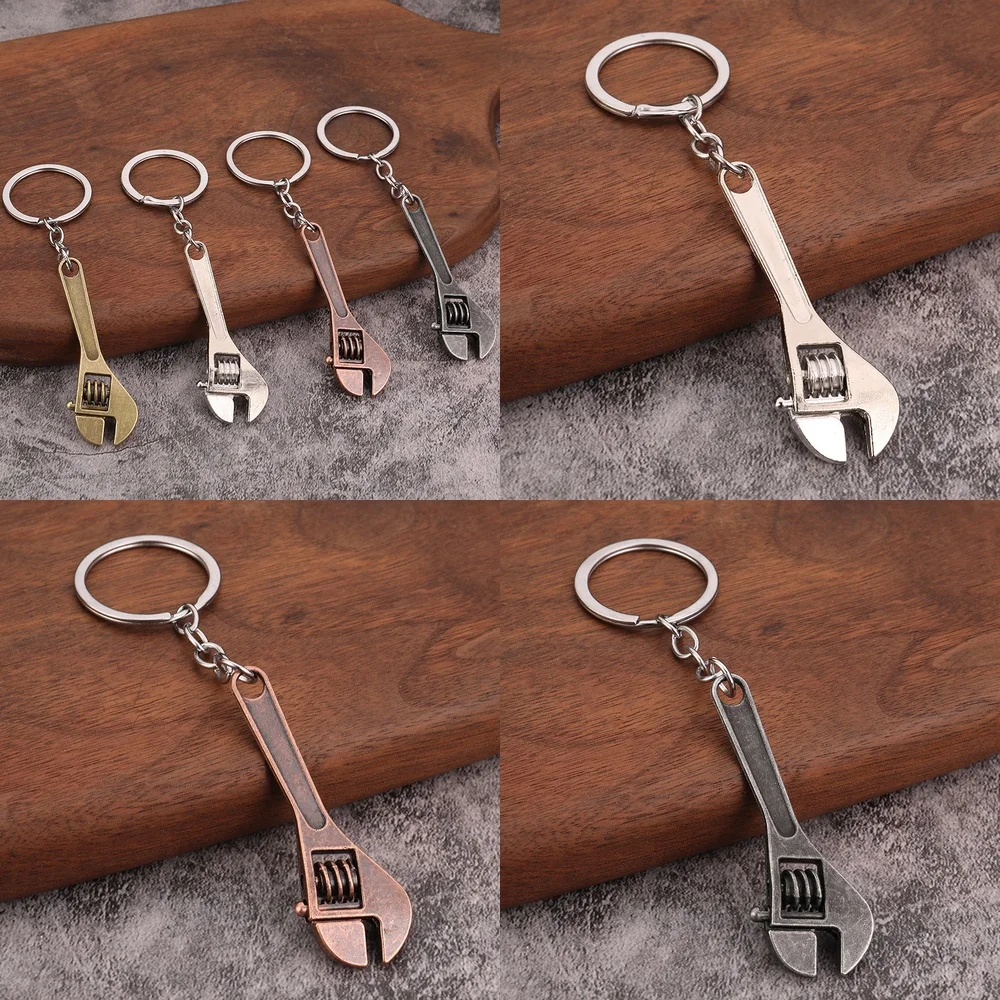 Mini Realistic Tool Keychain Set for Car Keys – Metal Wrench Screwdriver Hammer Keyring Gift Accessory for Men Women