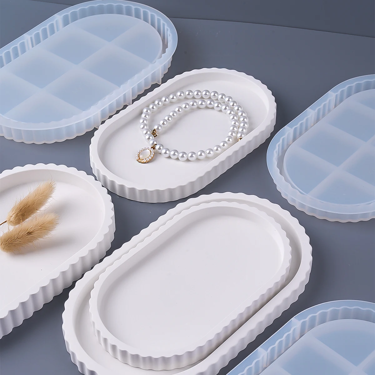 

S/M/L полосатый лоток для хранения, силиконовая форма, сделай сам, овальная форма, смола, штукатурка, цемент, ремесло, подарок, литейная форма, подставка ручной работы, домашний декор