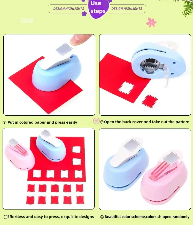 جديد ختم الحدود لتقوم بها بنفسك لكمة ختم شكل الحرفية لكمة آلة النقش ثقب دائري لكمة مسننة الناخس المزخرف لون عشوائي