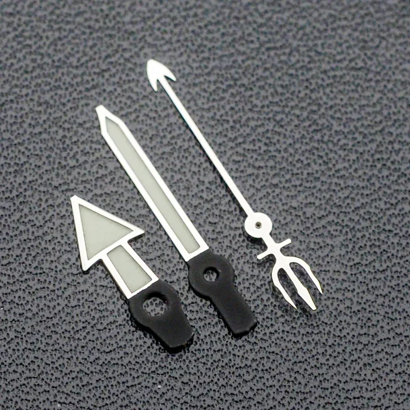 Lancette dell'orologio in argento C3 Puntatore super luminoso verde Parti accessorie di ricambio adatte per movimento giapponese NH35 4R35 4R36 7S