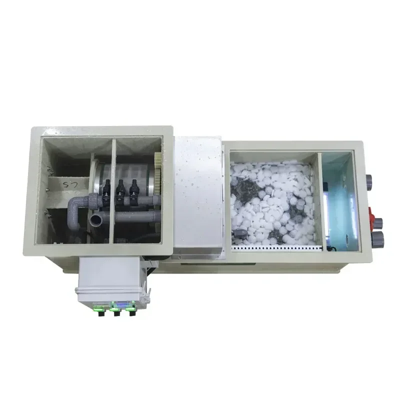 Qlozone Aquaculture Aquarium Small Koi Pond Filters 5000litre Fish Pond Filtration System Combi Rotary Drum Filter for Koi Pond