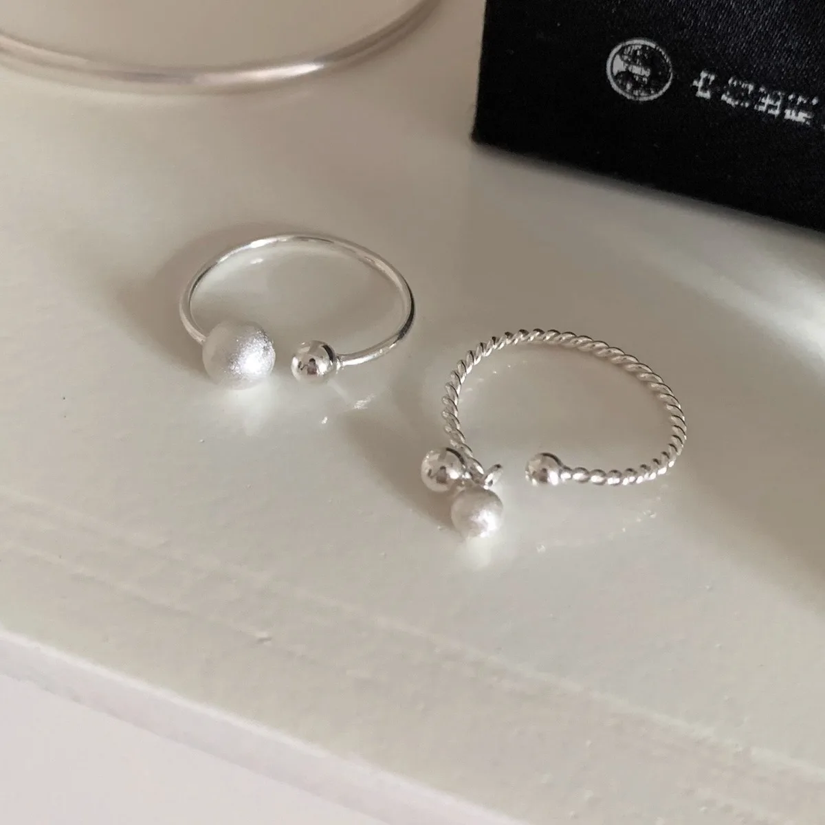 VENTFILLE Silver Color Round Open Ring for Women Frosting Extremely Fine Weave Design Fashion Jewelry Gift Dropshipping