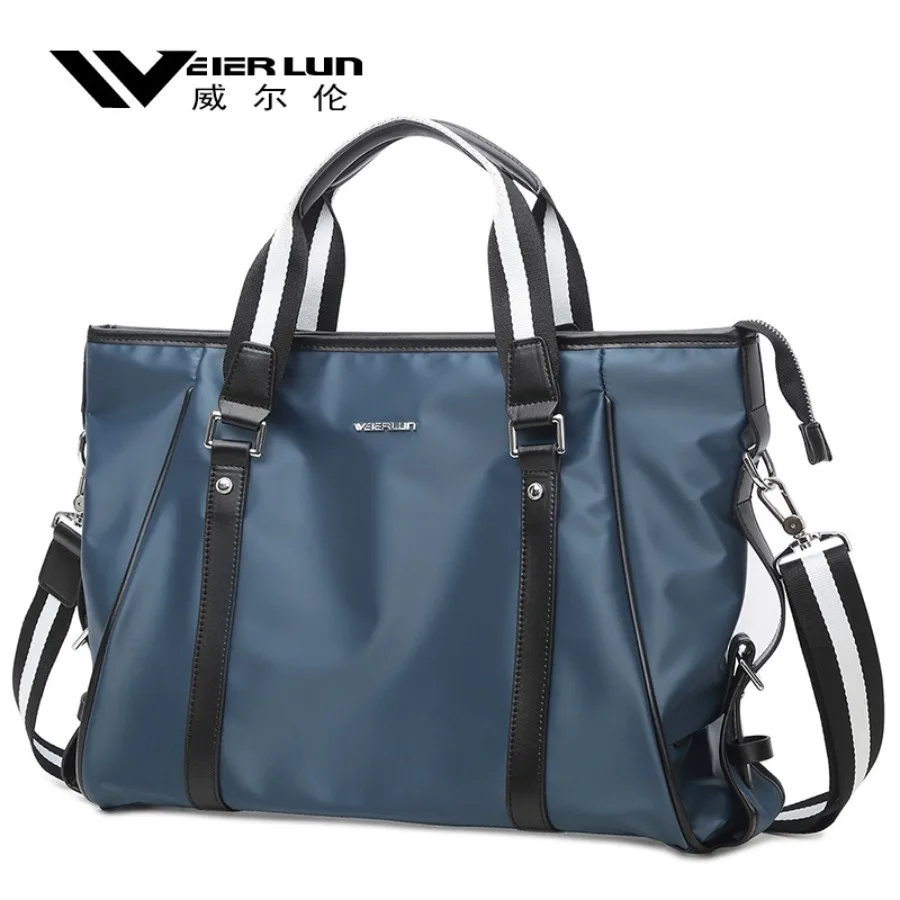 

【New style】Wilren's large capacity handbag men's bag men's bag Oxford cloth business casual shoulder -shoulder briefcase trendy