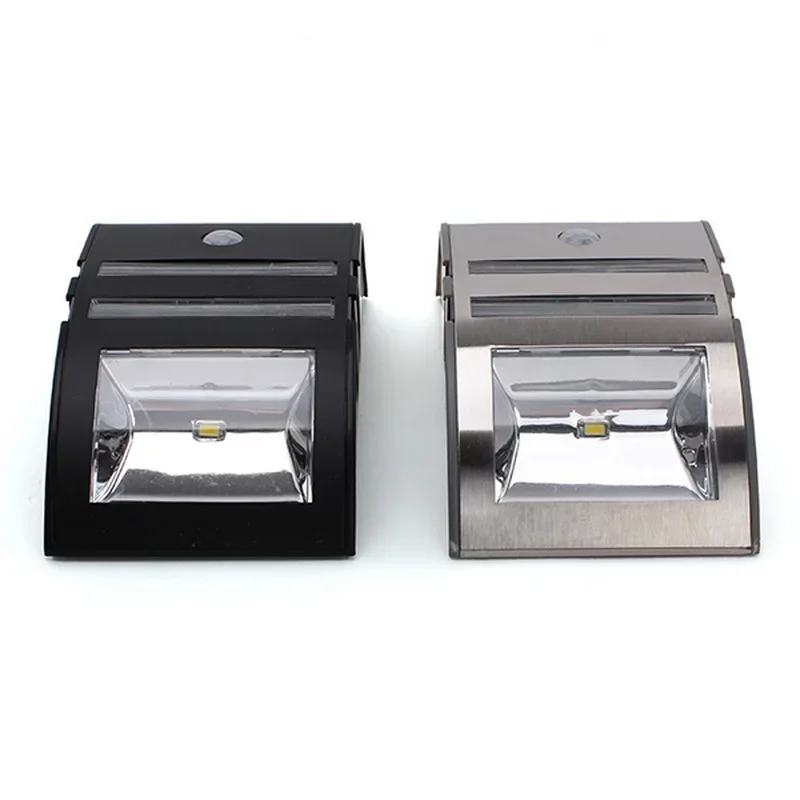 Stainless Steel Outdoor Solar Sensor LED Light PIR Motion Sensor solar lamp Detection Range With Dusk - Dawn Dark Security light