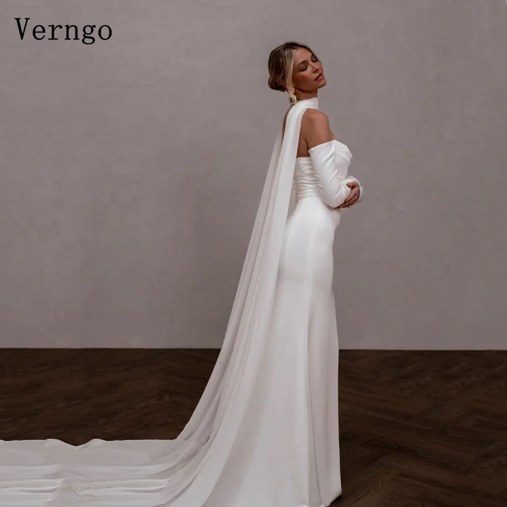 Verngo Beige Wedding Dress Strapless A Line Sweap Train Bridal Gowns Women Elegant Prom Bride Dresses Customized