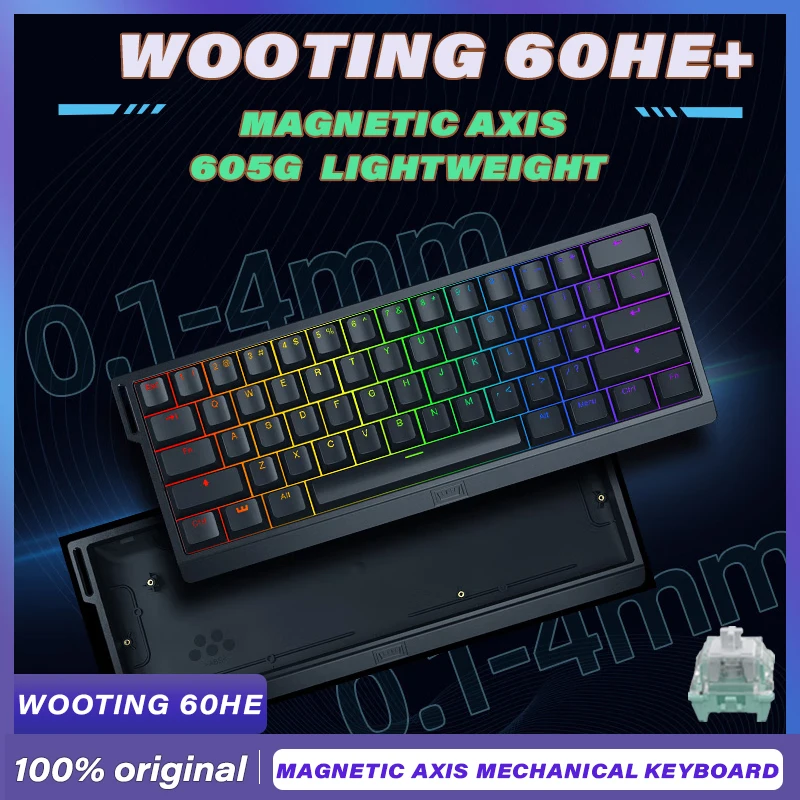 

Wooting 60HE Magnetic Axis Mechanical Keyboard wired Customized Lightweight Gaming PBT CSGO Valorant Electronic Sports Laptop