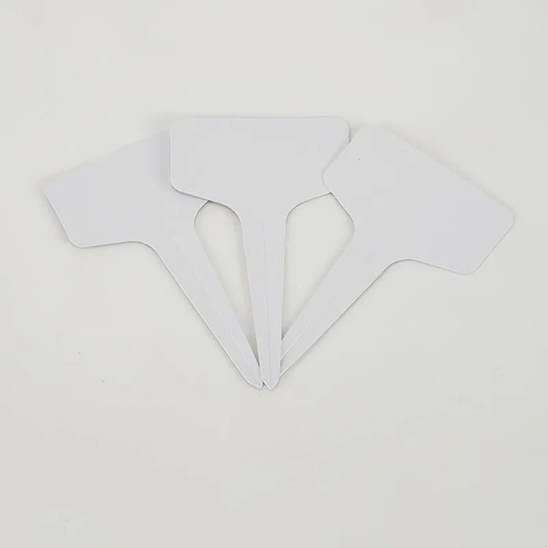 White Garden Labels 12 pcs, White T-Shape Design, Waterproof Fade Resistant, for Indoor Potted Plants