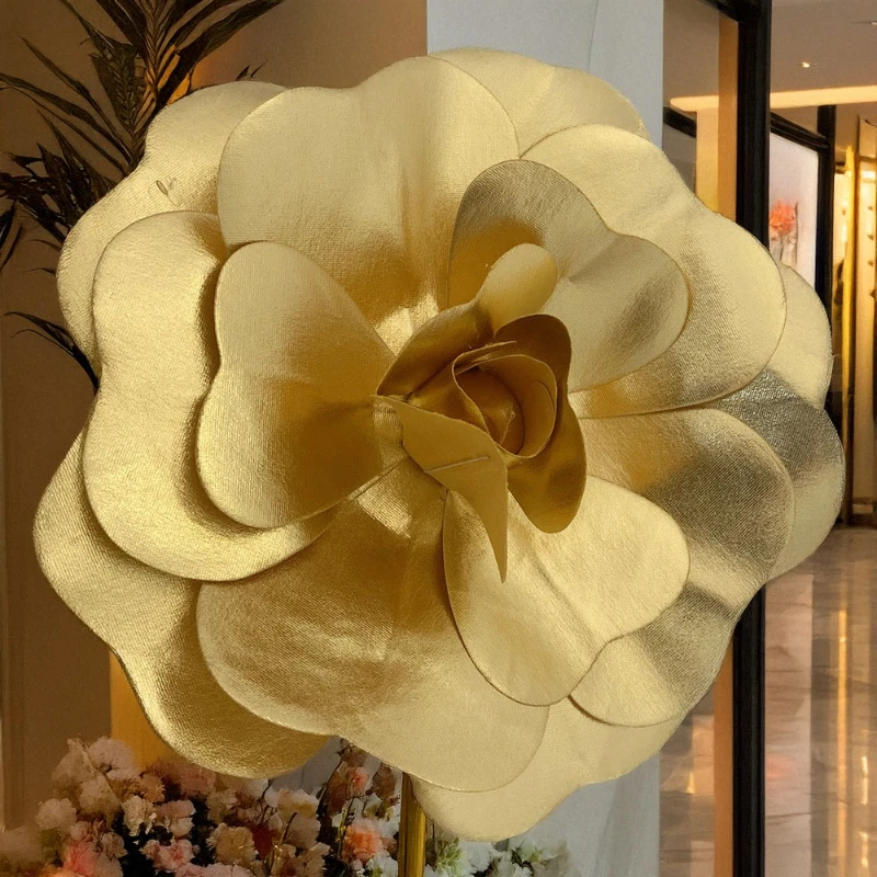 

Искусственное Золото Серебро Роза с плоским дном, украшение стены, свадебный реквизит, композиция для сцены, трехмерная