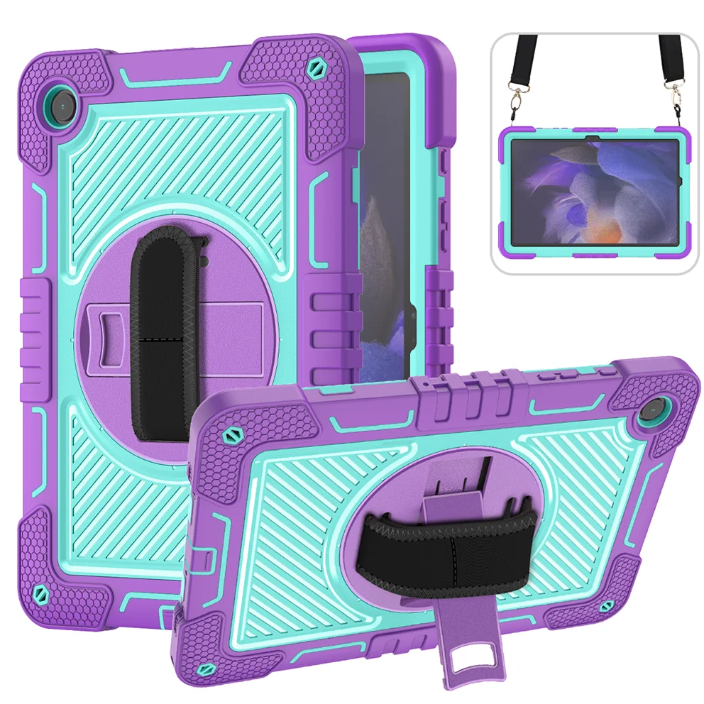 

Case for Samsung Galaxy Tab A9+/A9 Plus 2023 (SM-X210/X216/X218) Tablet Case with 360° Rotating Stand/Hand Strap/Shoulder Strap