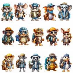 Cartoon travel animals Heat Transfer patch for clothing DIY children's printing, used for clothing ironing applications