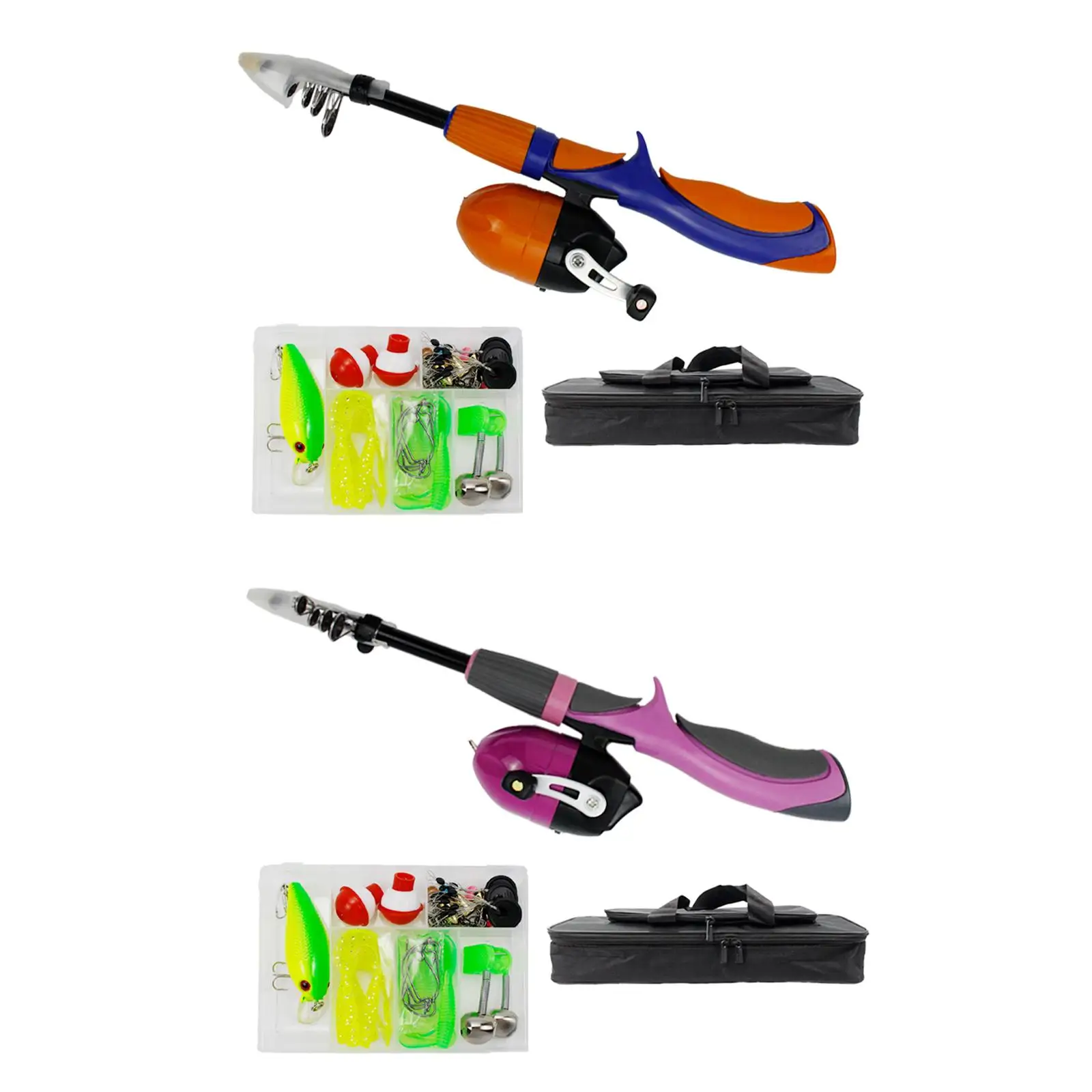 

Портативный детский телескопический набор для рыбалки: удочка и катушка, ультралегкий, для начинающих рыболовов, в сумке для путешествий, отличный подарок