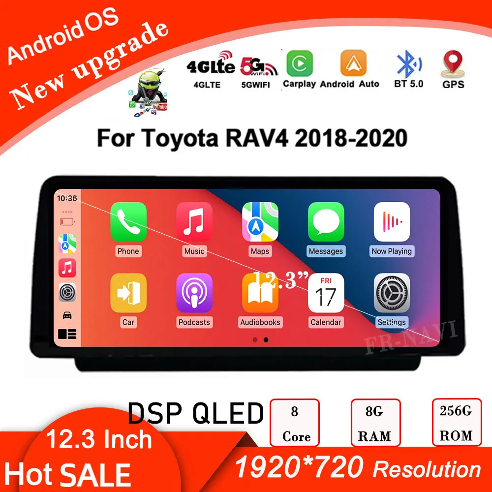 

12.3" For Toyota RAV4 XA50 2018 2019 2020 Android 14 DSP 8-Core 4G Wifi Car Radio Player Navigation GPS Radio Multimedia