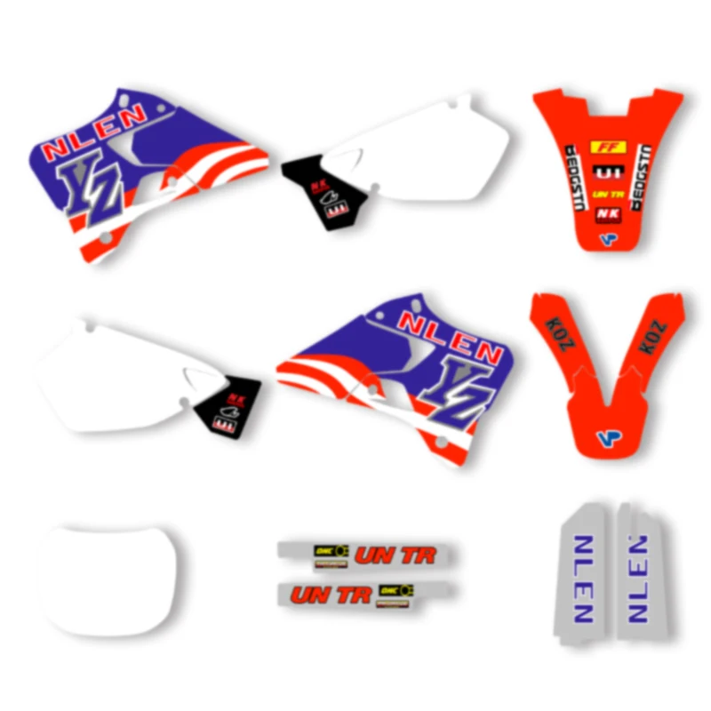 

DSMTECH Motorcycle Graphics Decal Stickers kits For YAMAHA YZ125 250 1996 1997 1998 1999 2000 2001 Motorcycle 006