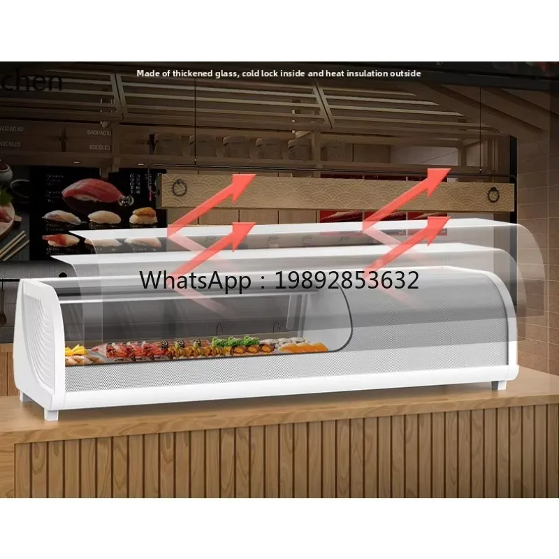 AA  Small Commercial Curved Right Angle Desktop Fruit Deli Japanese Seafood Sashimi Fresh-keeping Cabinet