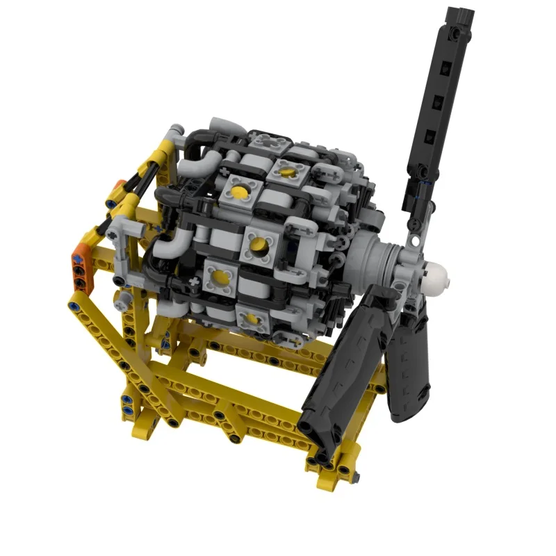 

7/9/14/18/28 Cylinde New mechanical engine Cylinder Rotary Radial Engine MOC building block parts package