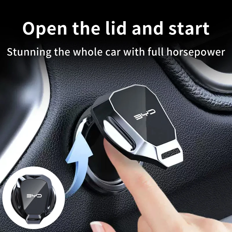 Car One-Touch Start Button Cover Metal Start Case Decor Accessories For BYD M6 Shark 6 G3 G5 T3 13 E2 F3 F0 S6 S7 E5 E6 Plus view 4