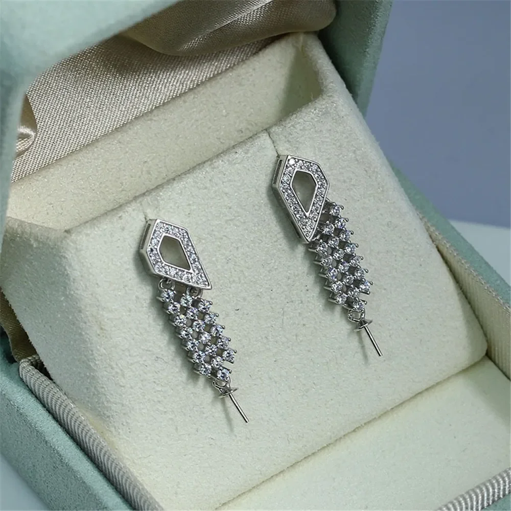 

Серьги из стерлингового серебра 925 пробы с жемчугом, принадлежности для самостоятельного изготовления ювелирных изделий, пустые стойки для сережек для аксессуаров ручной работы, без жемчуга