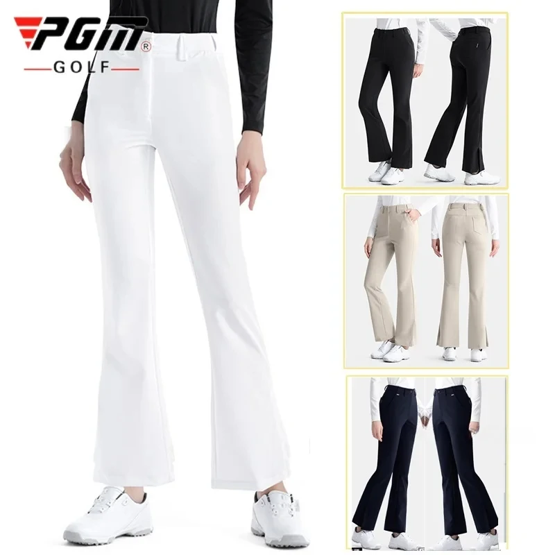 2025 New Pgm Golf  Ladies Spring Pants Outdoor Elastic Sports Pants Fashion Flared Split Trousers Girl Slim High Waist Sweatpant