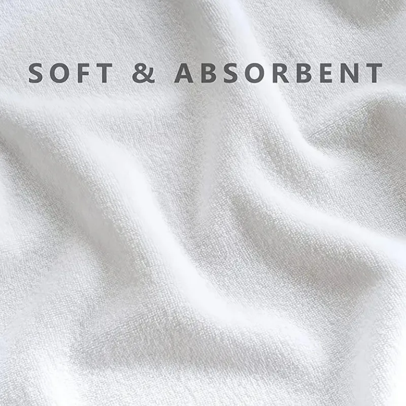 1/5/10pcs White Cotton Towel Set Embroidered Gift Towels Set Highly Absorbent Towels Cover For Bathrooms, Gyms, Hotels And Spas