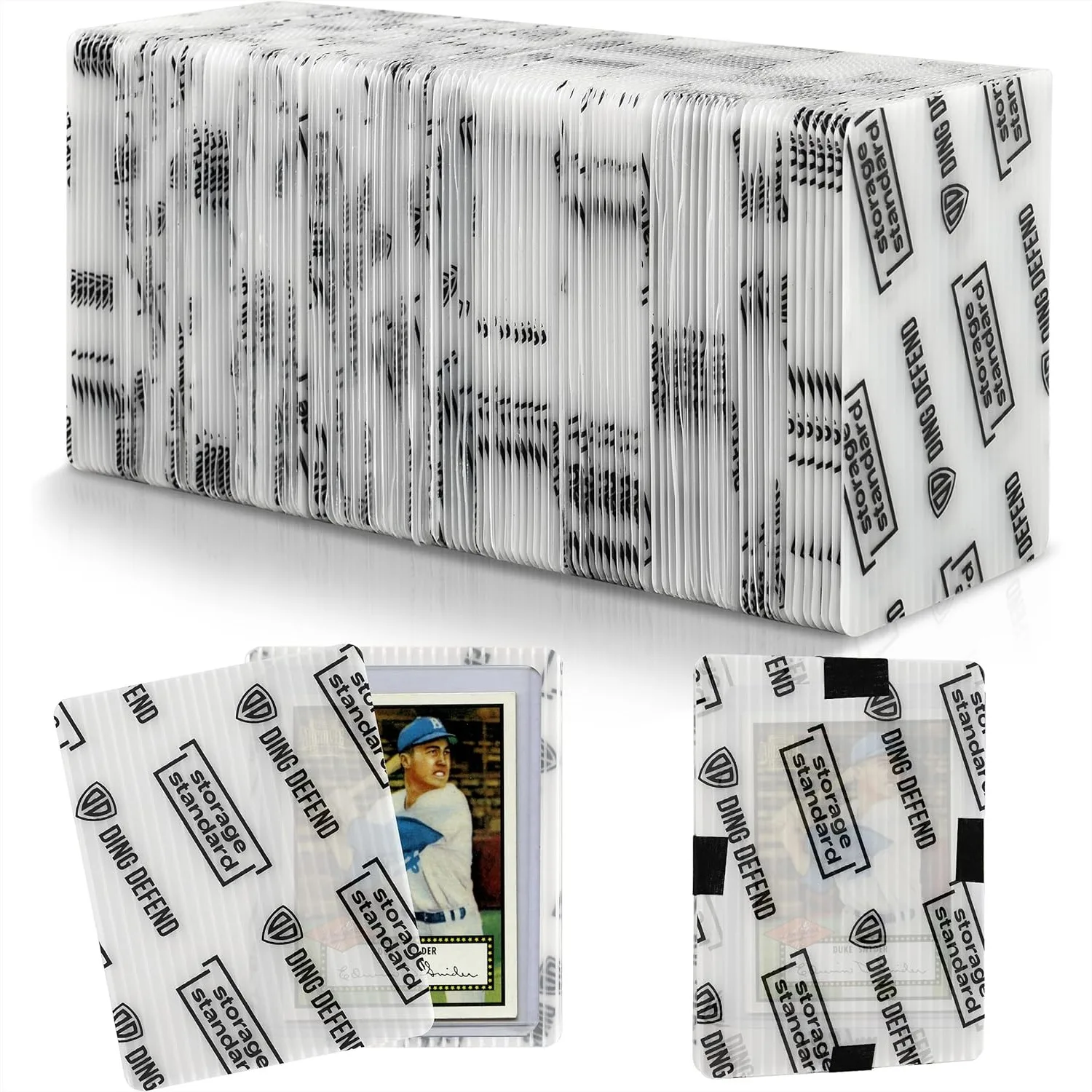 

110 Pack Trading Card Shipping Protectors with Semi-Transparent Padded Plastic Inserts for Safe Mailing