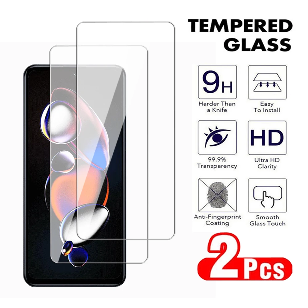 2Pcs For xiaomi Redmi Note 13 12 Pro Plus 4G 5G Tempered Glass For Redmi 12S 12C 12T 13C Pro 4G 5G Screen Protector glass Film