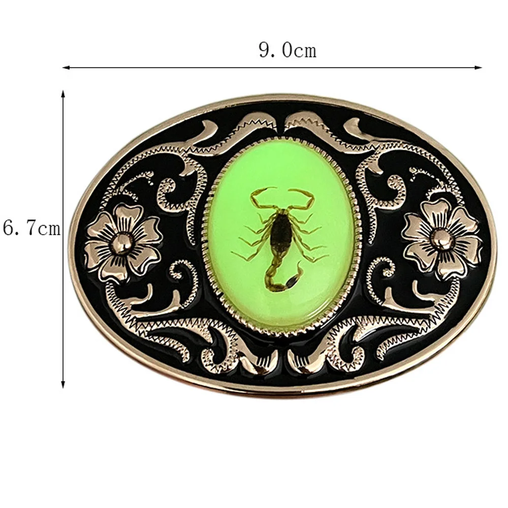 Cheأبيفي دروبشيبينغ البيضاوي الأخضر مضيئة واقعية العقرب حزام مشبك للرجال المجسمة الأزهار هيبيلا Cinturon Hombre