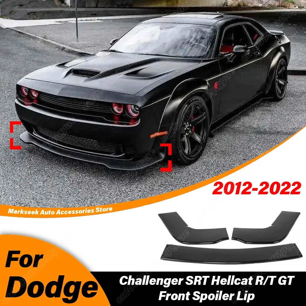 

For Dodge Challenger SRT Hellcat R/T GT 2012 2013 2014 2015 2016 2017 2018 2019 2020 2021 2022 Car Front Bumper Splitter Lip Kit