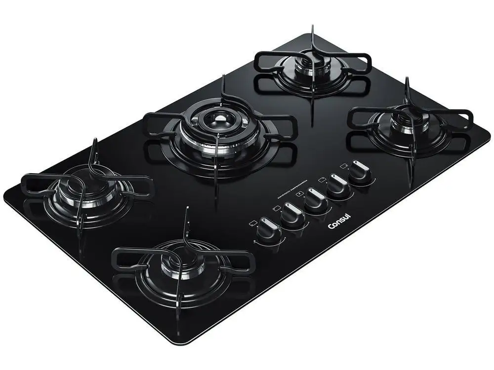 Cooktop 5 Bocas a Gás Natural e GLP Consul Vidro - Bivolt