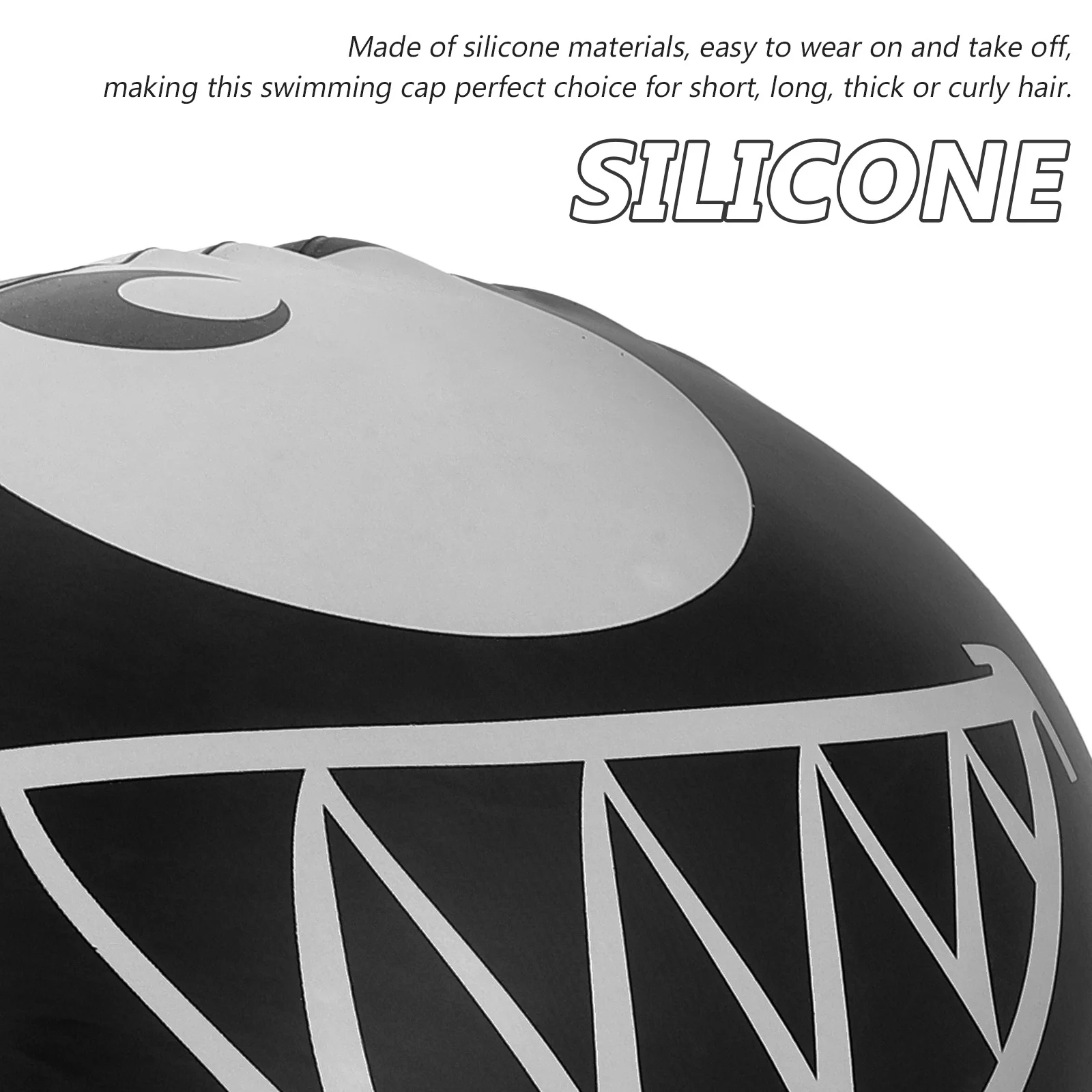 หมวกว่ายน้ำซิลิโคนลายฉลามสำหรับเด็ก กันน้ำ ลายการ์ตูน ป้องกันหู สำหรับสระว่ายน้ำ ชายหาด สีดำ