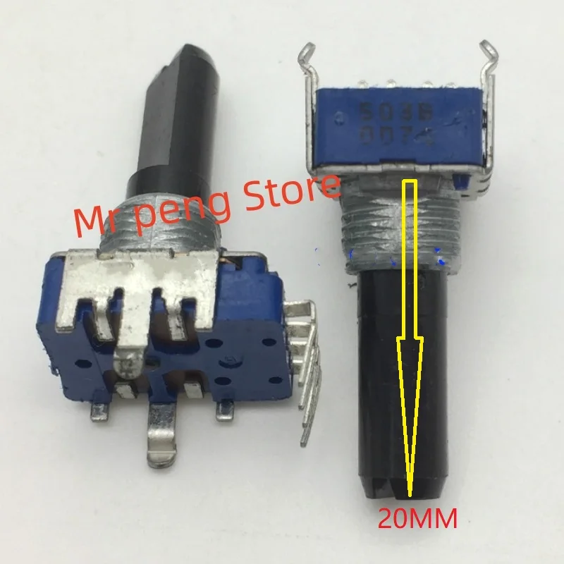 

2pcs for ALPS RK11 Potentiometer B50K Vertical shaft length 20mm Volume potentiometer 4 pin position