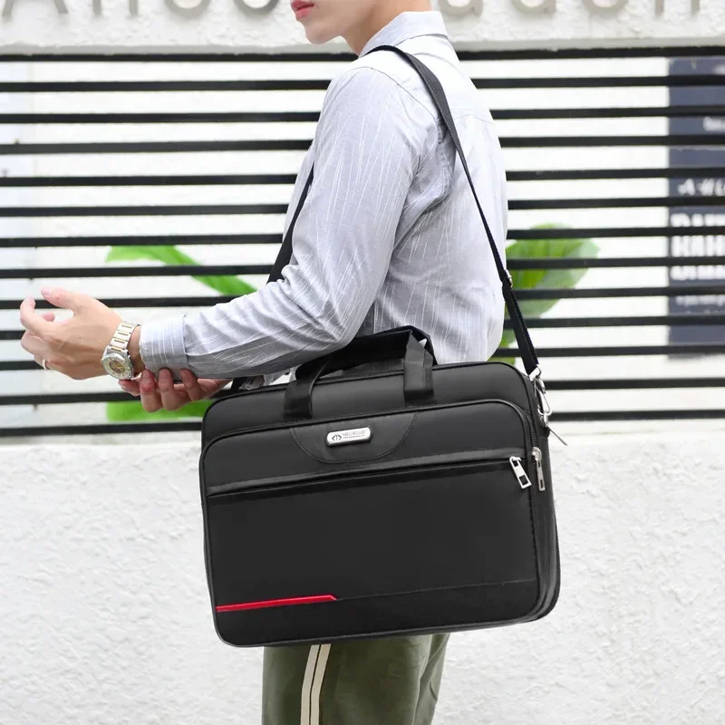 Bolsa para ordenador portátil de gran capacidad para hombre, maletines para documentos de negocios, artículo electrónico, bolsa de almacenamiento de
