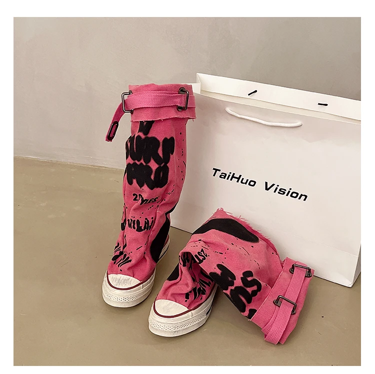 

Women Canvas Boots Spring Autumn Fashion Casual Comfortable Lightweight Slip On Shoes