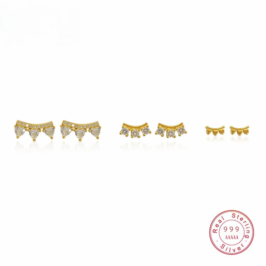 

100% стерлингового серебра 999 пробы, корейские геометрические циркониевые модные серьги-гвоздики для женщин, вечерние ювелирные изделия для свиданий