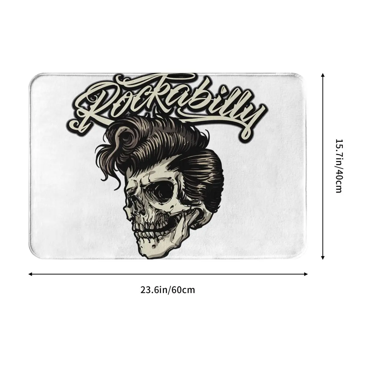 Rock Art Culture Bath Mat Rockabilly Skull Doormat Flannel Carpet Outdoor Rug Home Decor