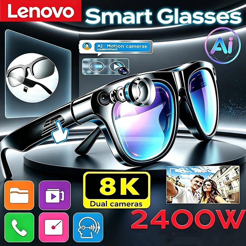 Oculos-inteligentes-lenovo-ai-com-camera-hd-de-8mp-gravacao-em-8k-traducao-em-tempo-real-com-fones-de-ouvido-bluetooth-60-gravacao-de-chamadas-e-musica-novo