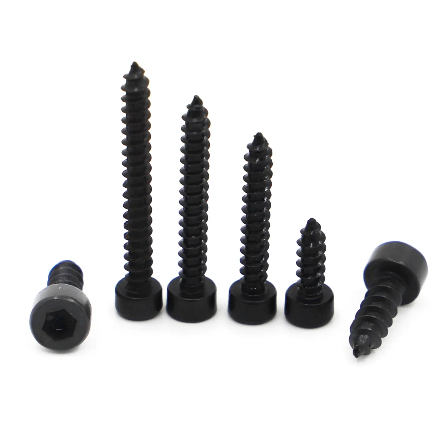 10-50 قطعة M2 M2.6 M3 M3.5 M4 M5 M6 8.8 الكربون الصلب مع الأسود مسدس المقبس غطاء رئيس الذاتي التنصت المسمار نموذج مسامير #3