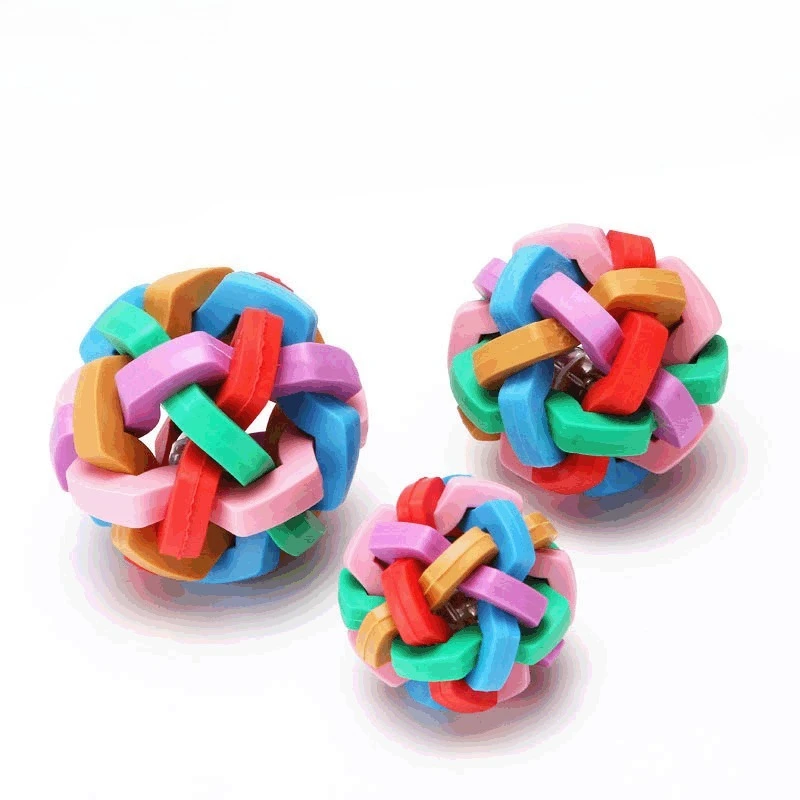 Neue Bunte Glocke Ball Haustier Spielzeug TPR Macaron Geflochtene Hund Elastische Biss Beständig Zähne Schleifen Hohe Langeweile Relief Elastische Ball