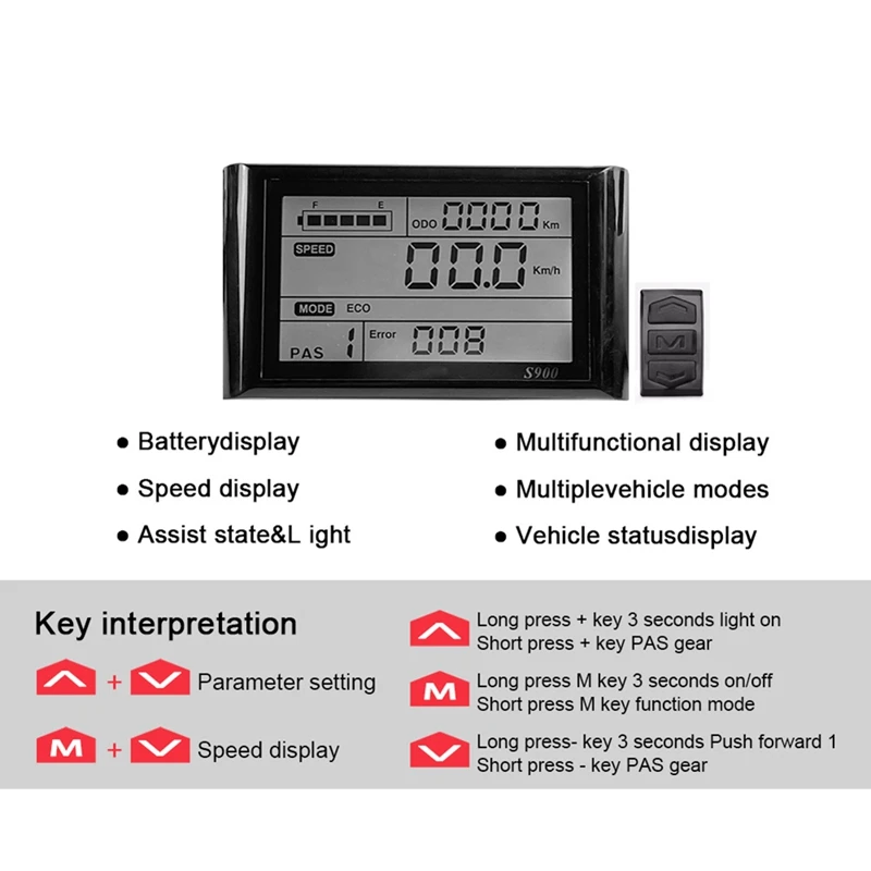 For 48V-72V 1000W-3000W Motor Electric Bike Motor Controller Kit With S900 LCD Display Electric Bicycle Accessories