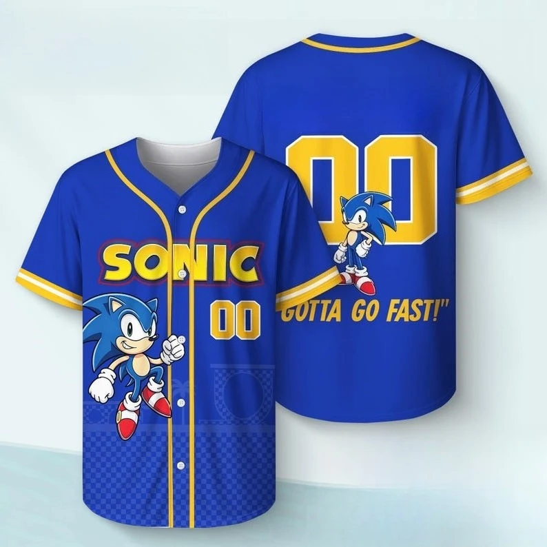 A Must-have for Anime Fans: Sonic 3D Printed Baseball T-shirt for Adults, Children, Daily Travel, Leisure Sports, Family Jerseys