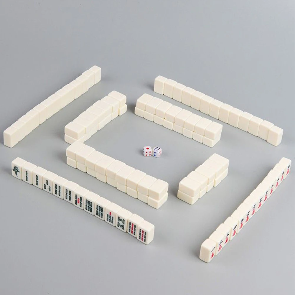 20mm Mahjong Game Set Mini Travel Mahjong Set Chinese Traditional Mahjong Games for Party Home for Travel Family Leisure Time